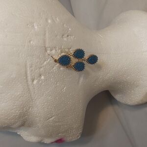 Women's‎ BOHEMIAN SEAFOAM BLUE & GOLD CHANDELIER EARRINGS